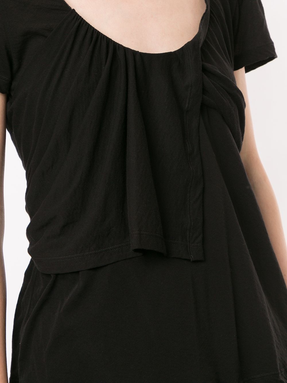 panelled scoop neck T-shirt - 5