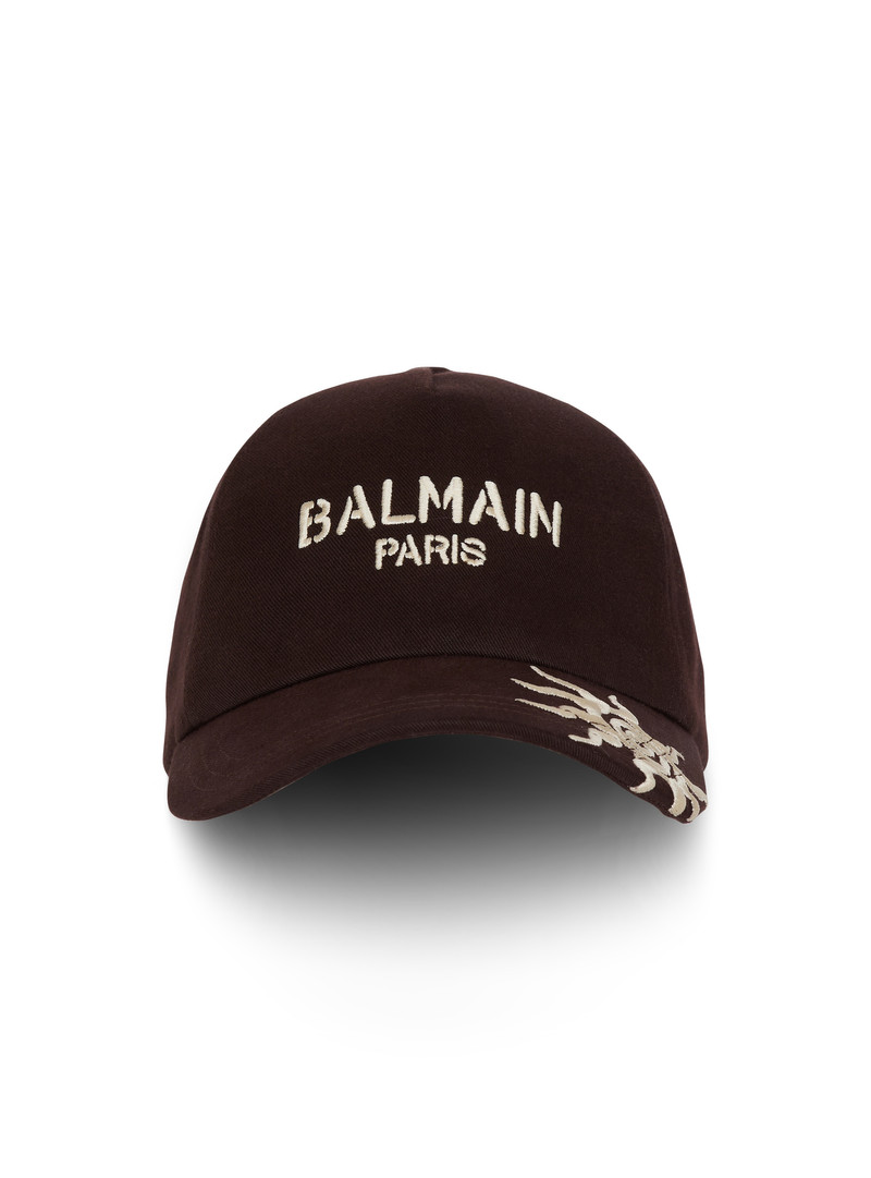 Cotton cap with Balmain Paris and Sun embroidery 1
