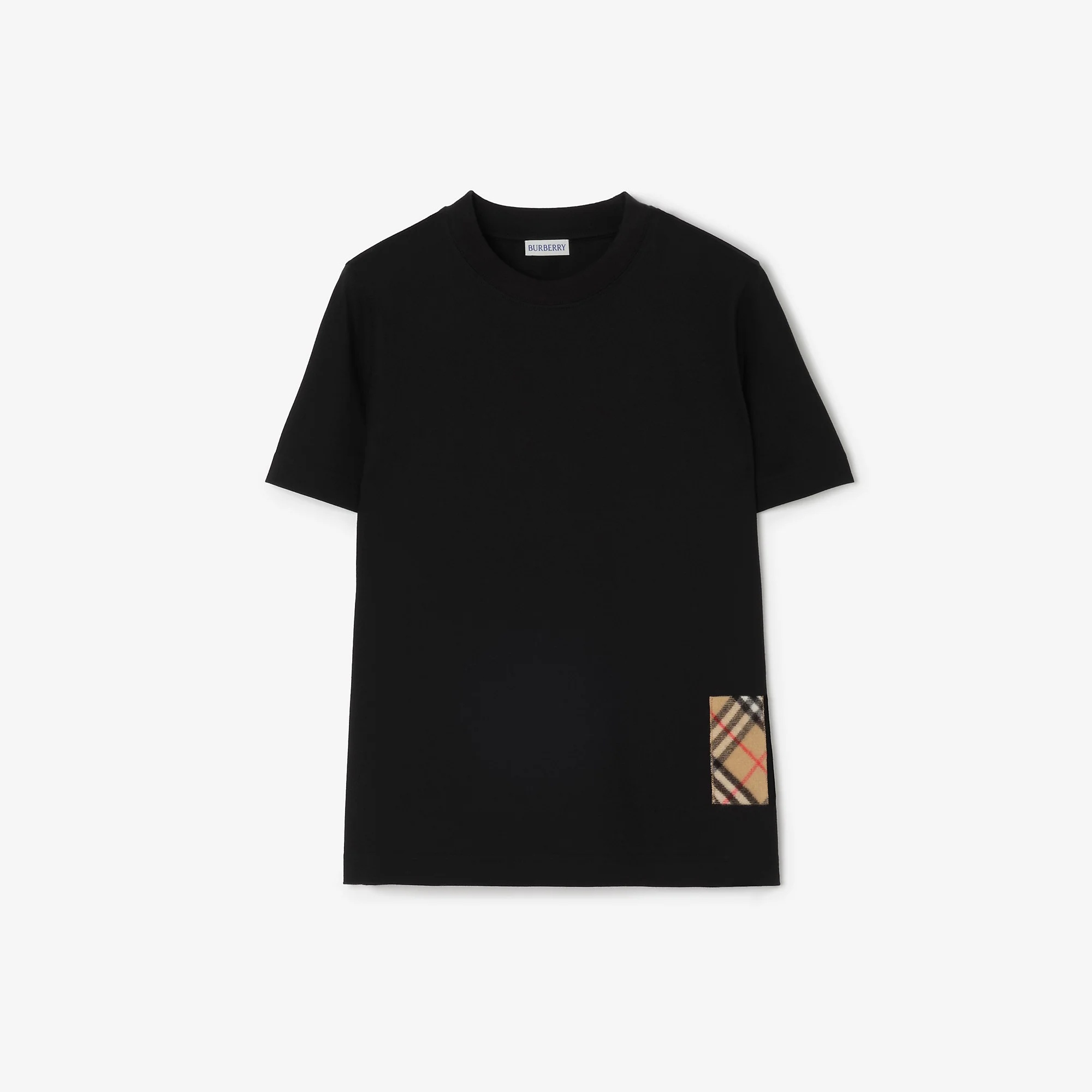 Check Label Cotton T-shirt - 1