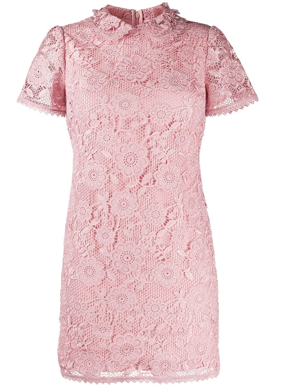 lace overlay silk dress - 1