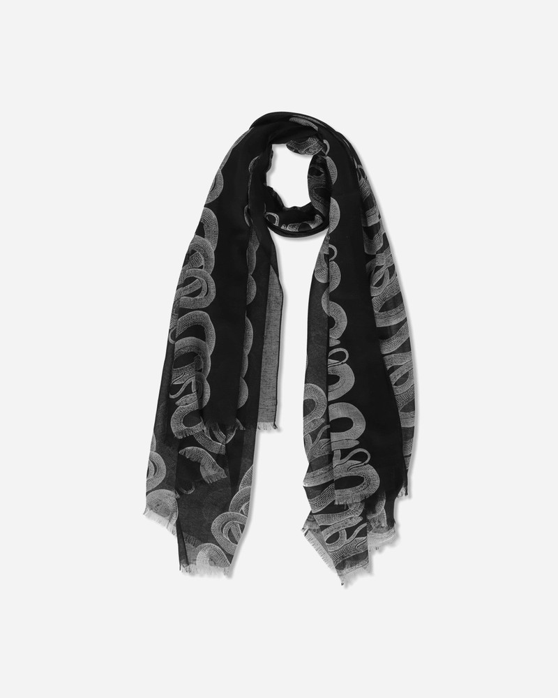 Snake Loop Pattern Scarf Black 1
