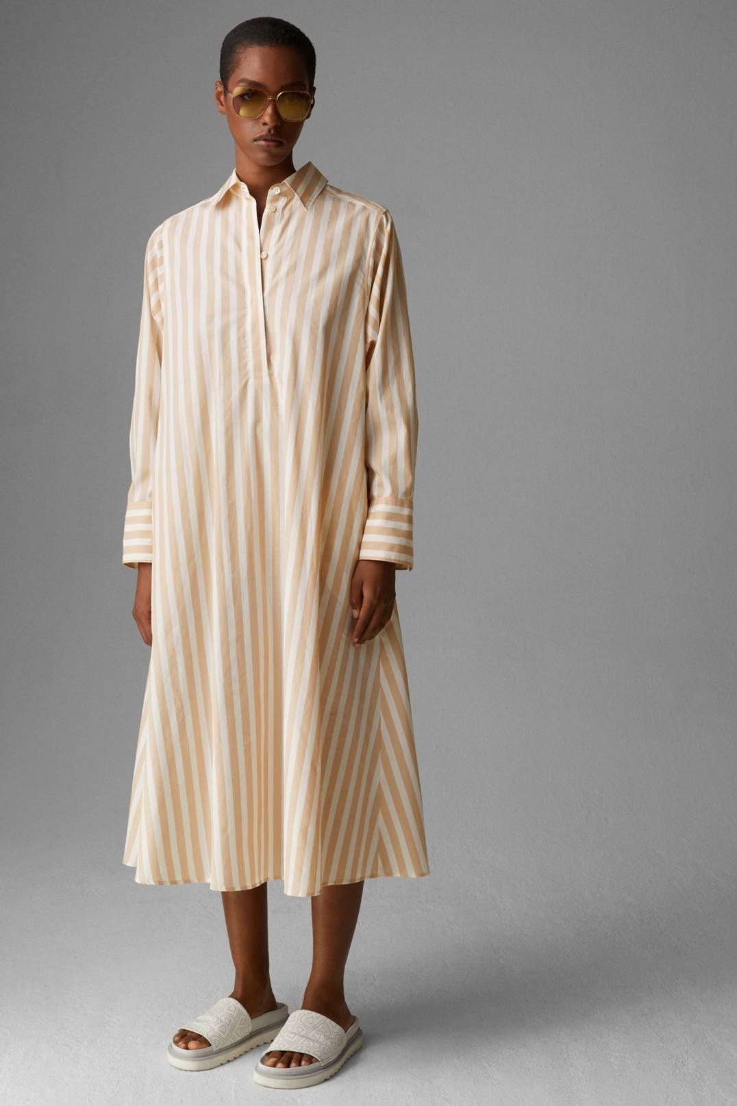 LIA SHIRT DRESS IN BEIGE/OFF-WHITE - 2