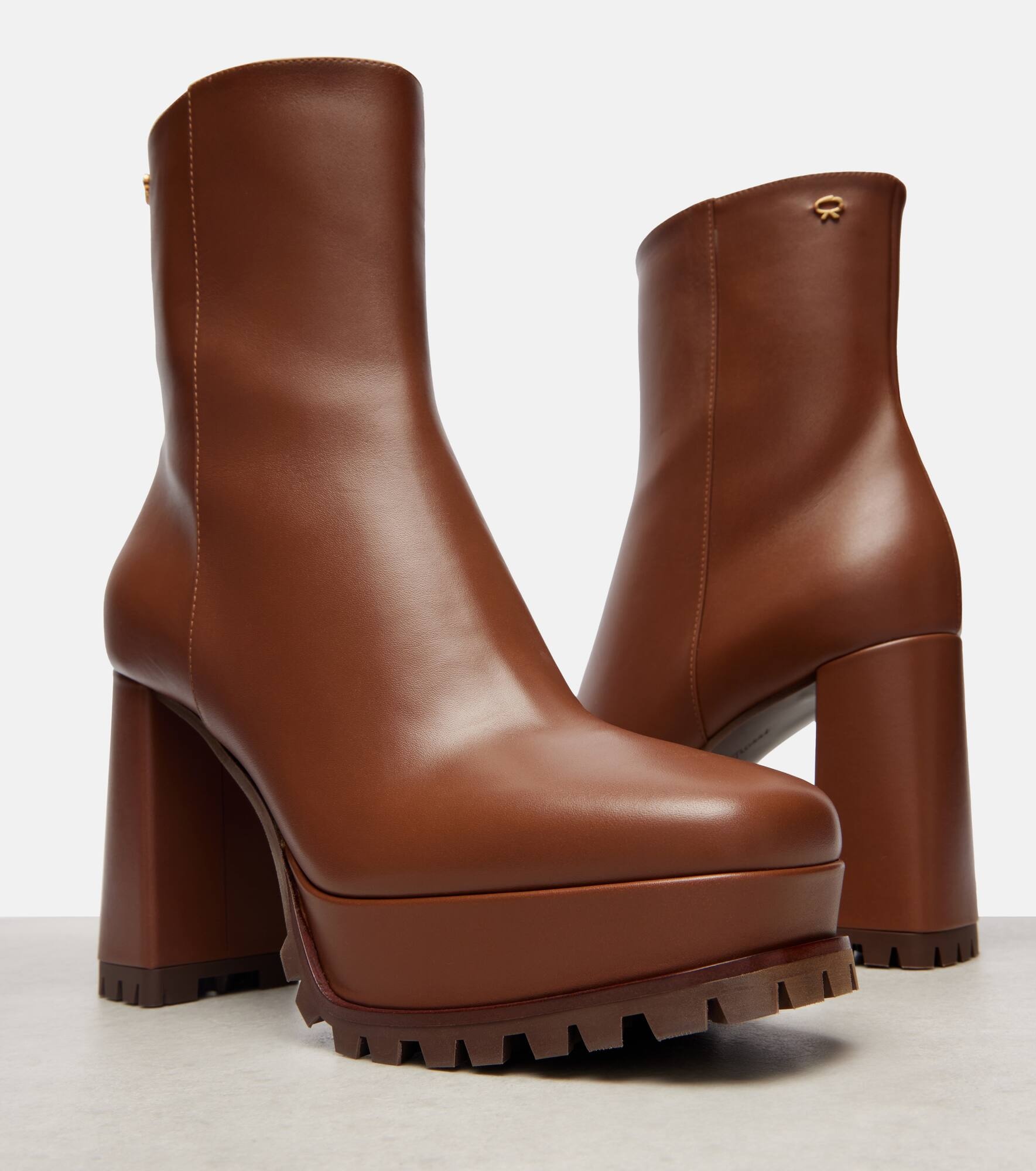 Harlem 70 leather platform ankle boots - 5