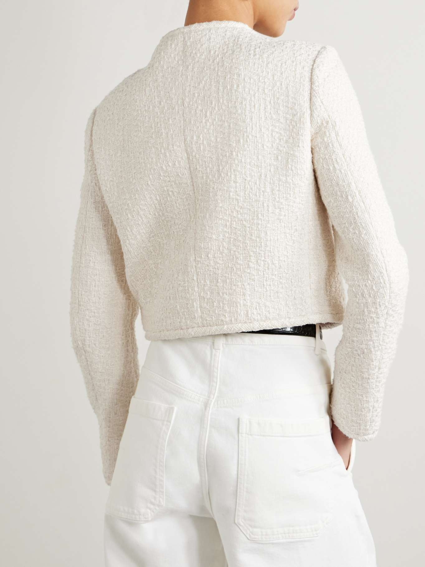 + NET SUSTAIN cropped organic cotton-tweed jacket - 4