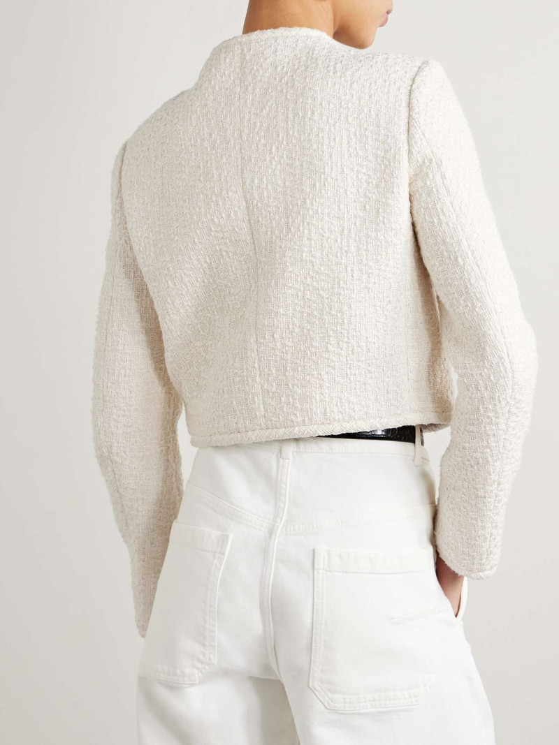 + NET SUSTAIN cropped organic cotton-tweed jacket 4