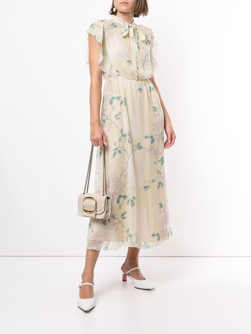 REDValentino polka dot floral dress outlook