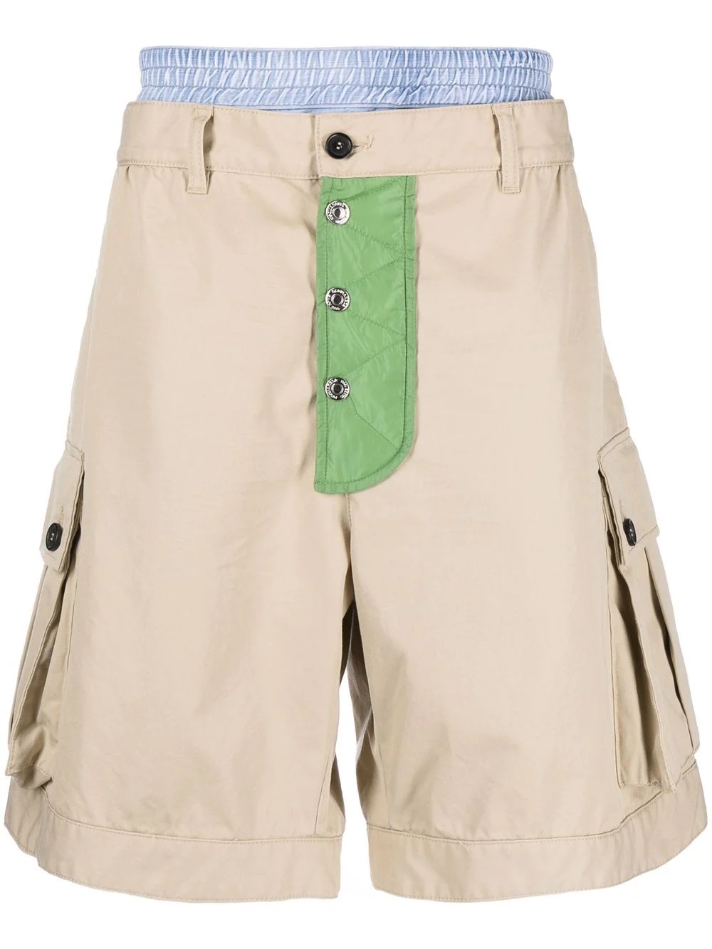 layered-waistband cargo shorts - 1