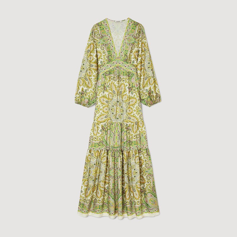paisley-print satin midi dress - 1