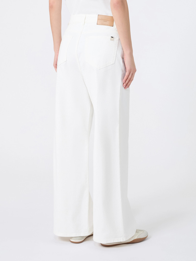 MEDINA Cotton drill wide-leg trousers - WHITE 4