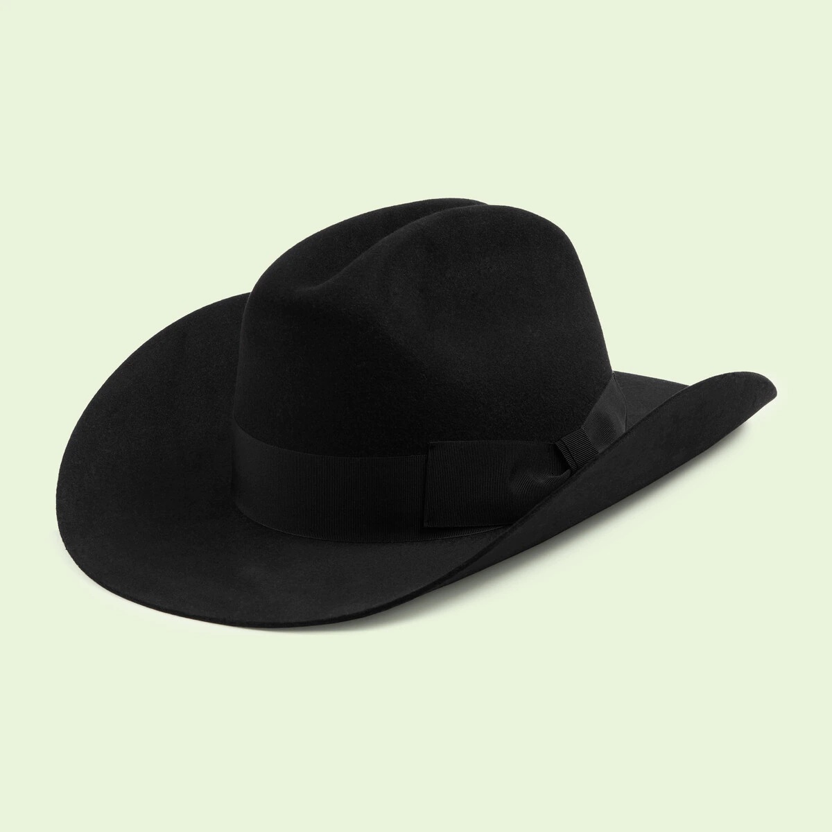 Wide-brimmed felt fedora with Double G - 4