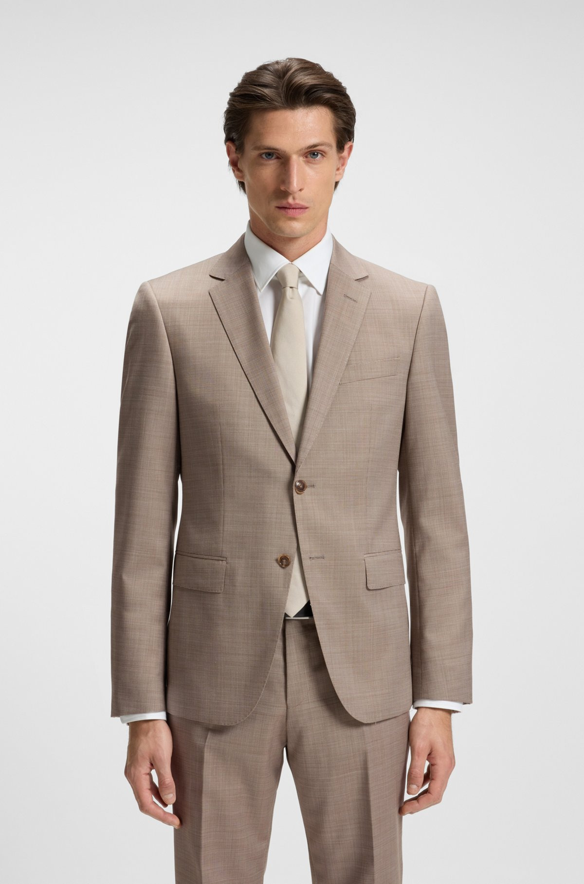 SLIM-FIT THREE-PIECE SUIT IN MICRO-PATTERNED WOOL - 2