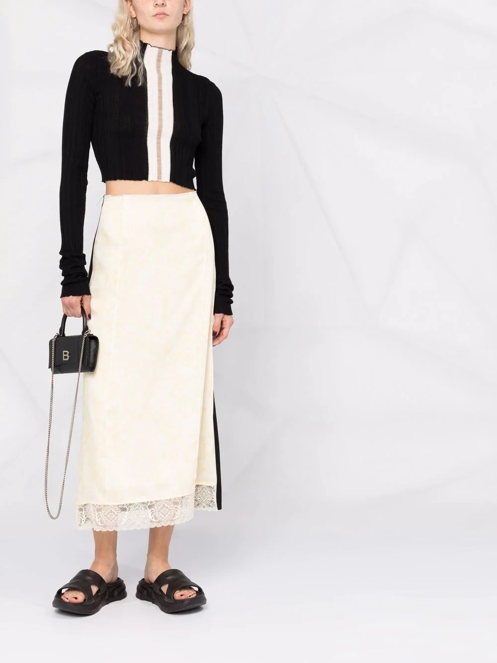 mock-neck cropped jumper - 2
