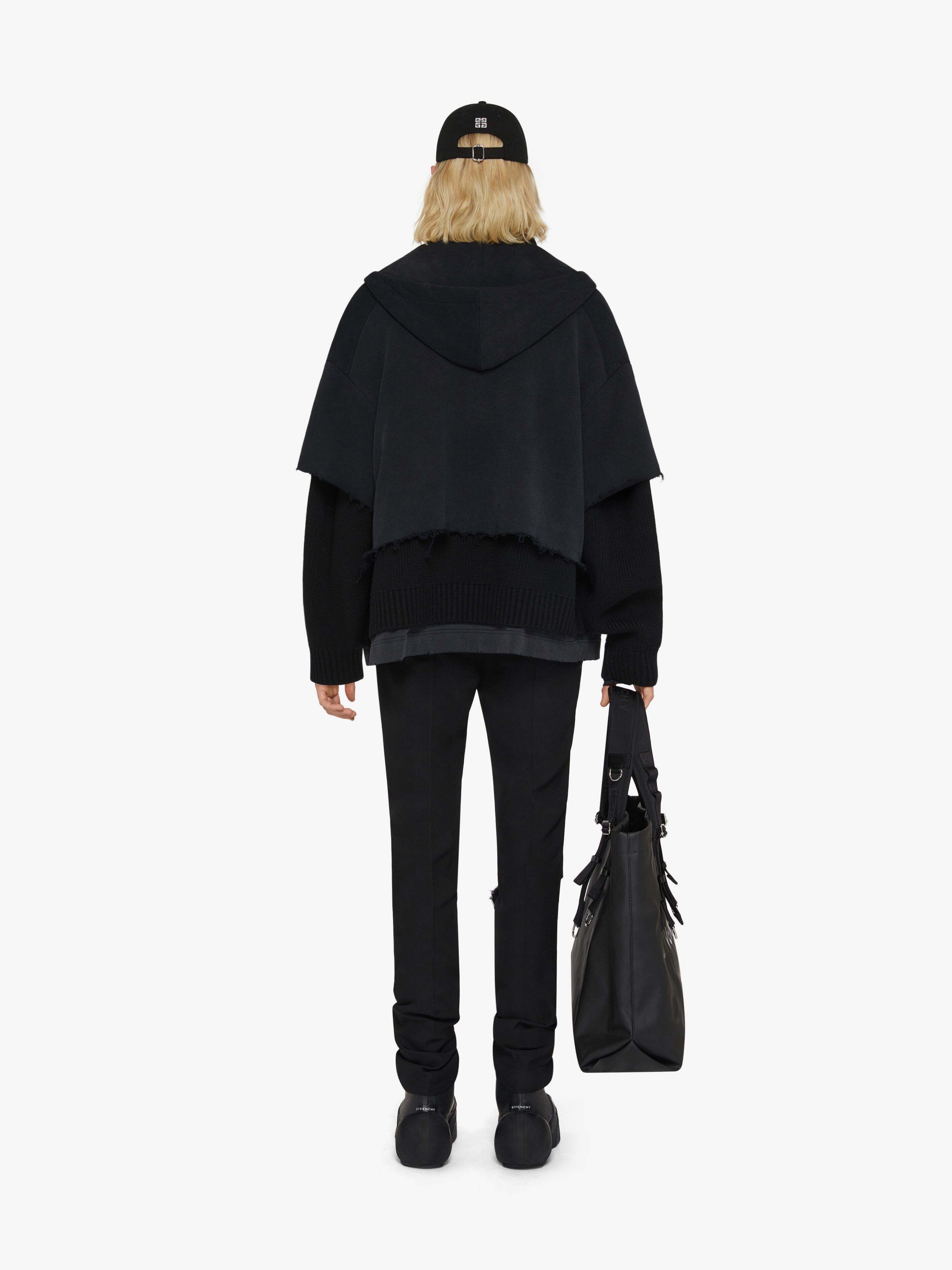 CUT & LAYER HOODIE IN WOOL AND COTTON - 4