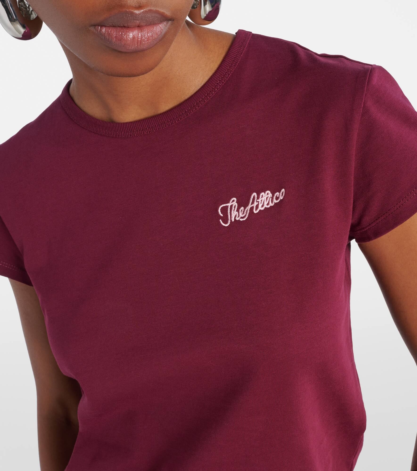 Logo cropped cotton jersey T-shirt - 4
