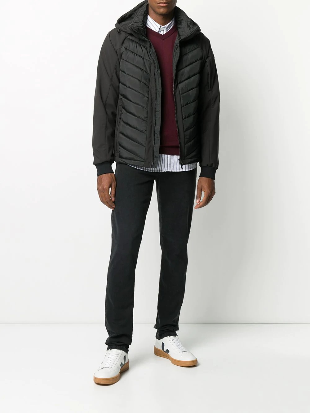 zipped quilted jacket - 2