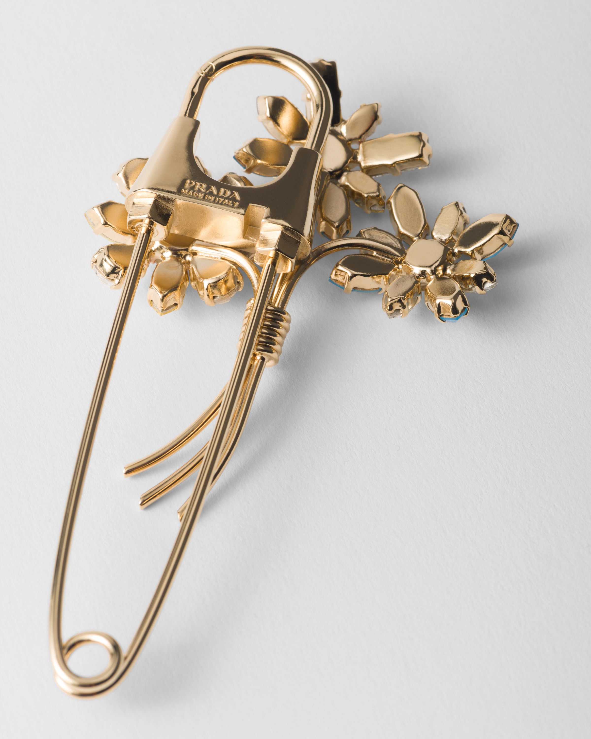 Metal brooch with crystals - 4