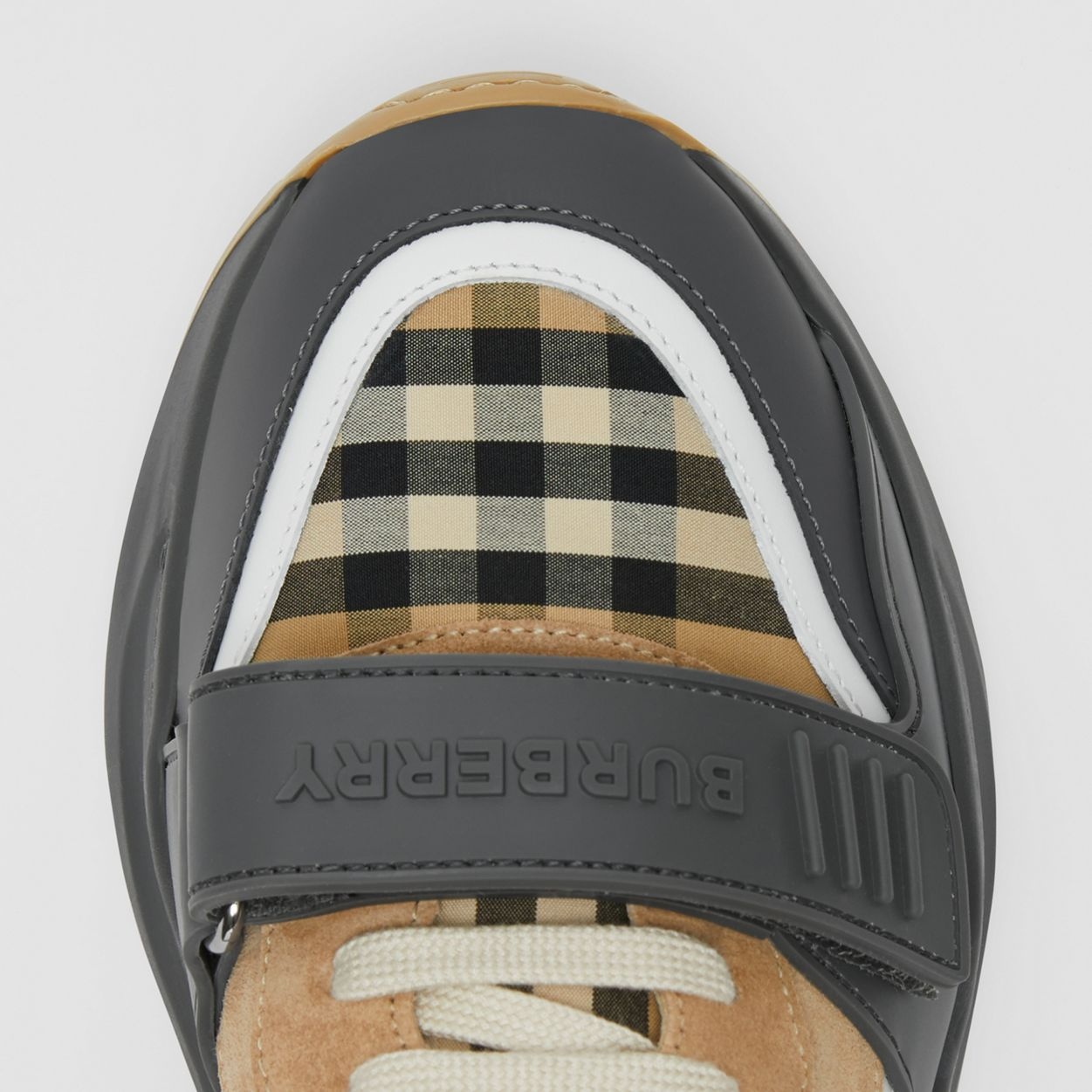 Vintage Check, Suede and Leather Sneakers - 3