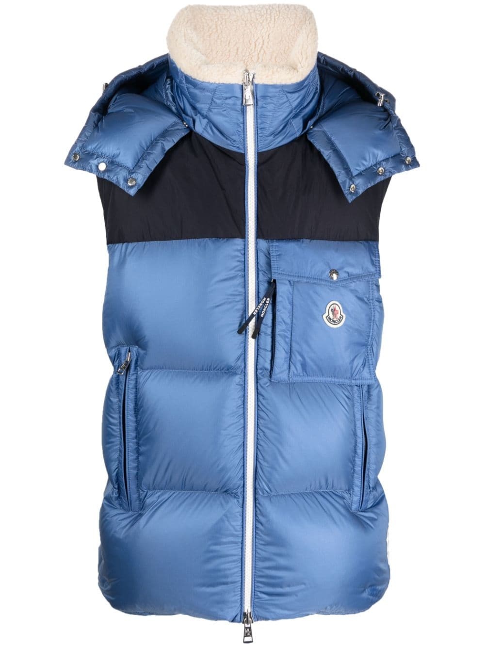 feather-down hooded gilet - 1