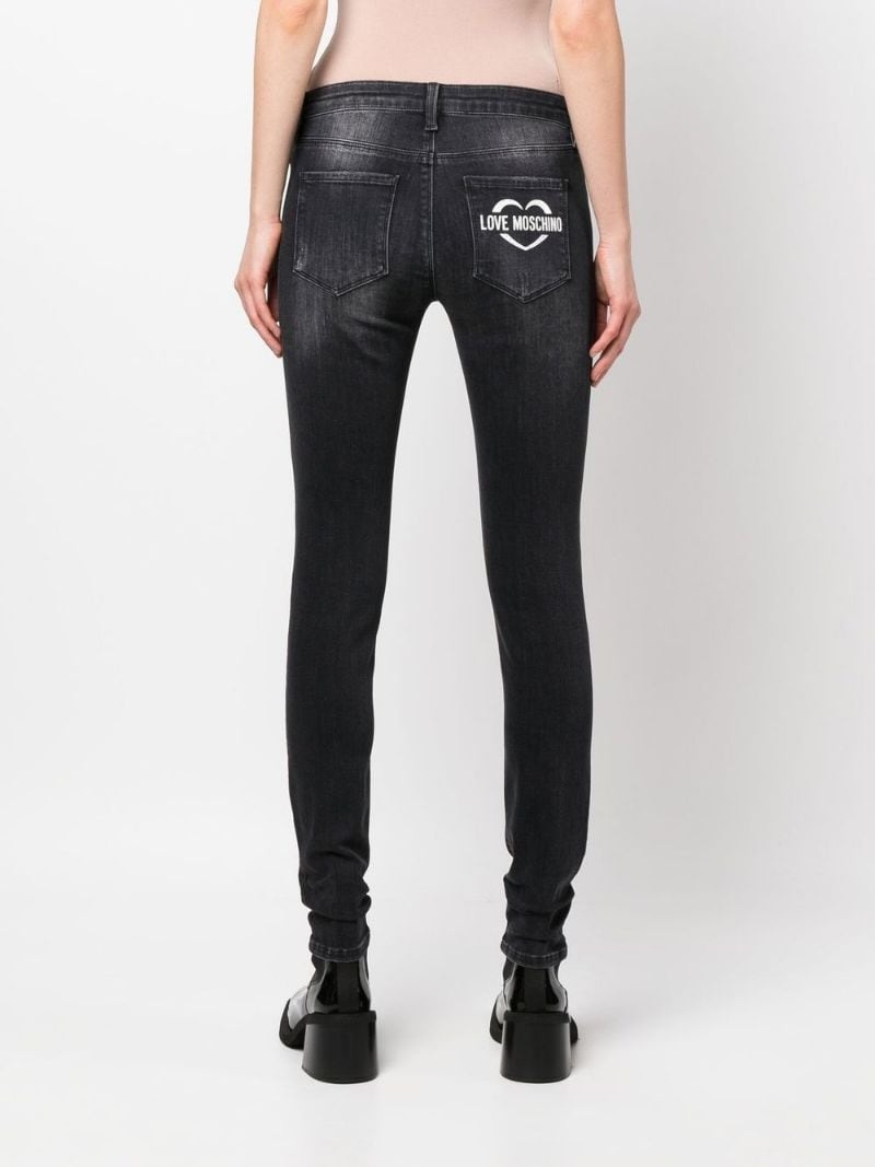 logo-print skinny-cut jeans - 4