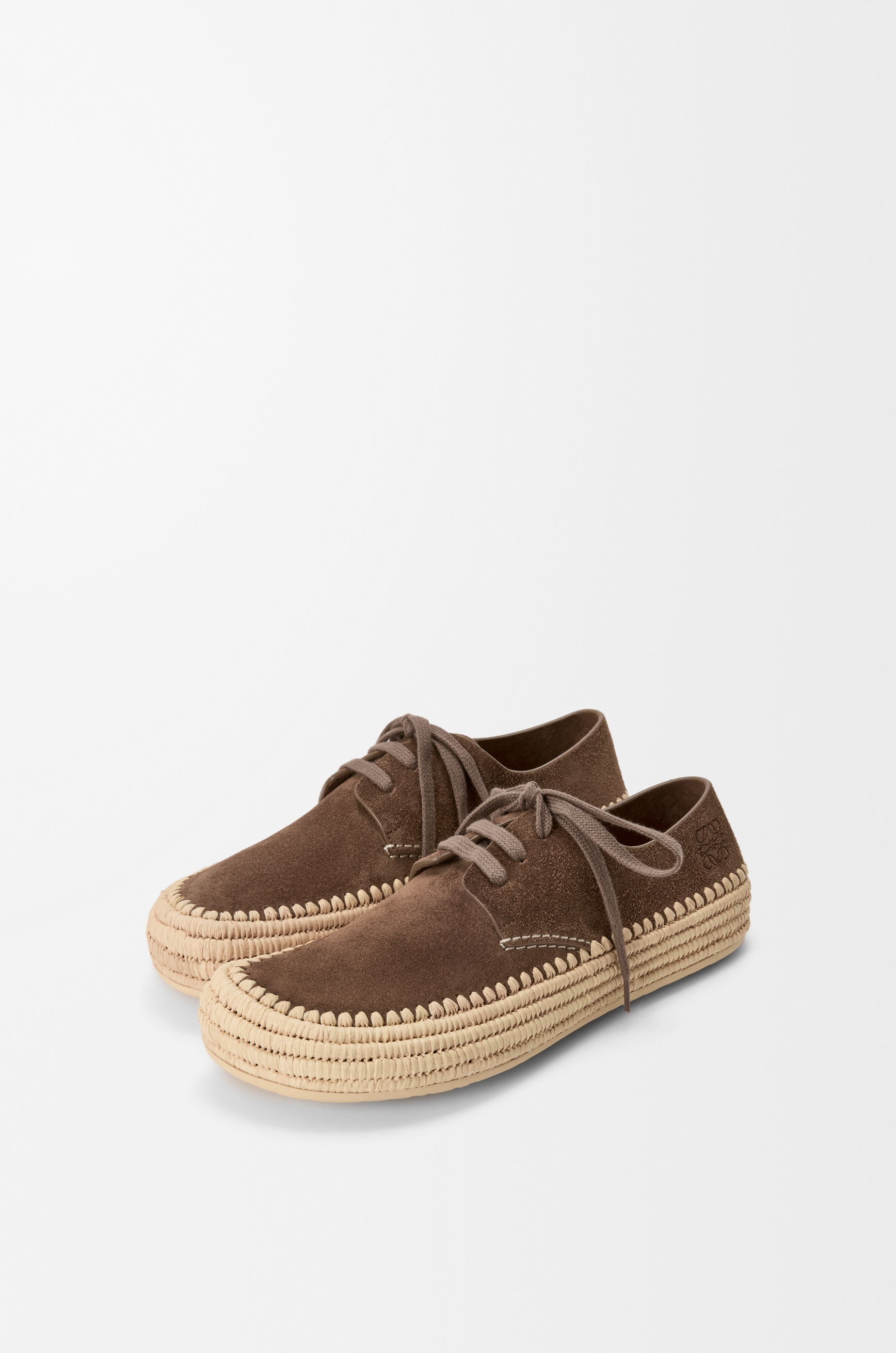 Rio lace-up in suede and raffia - 3