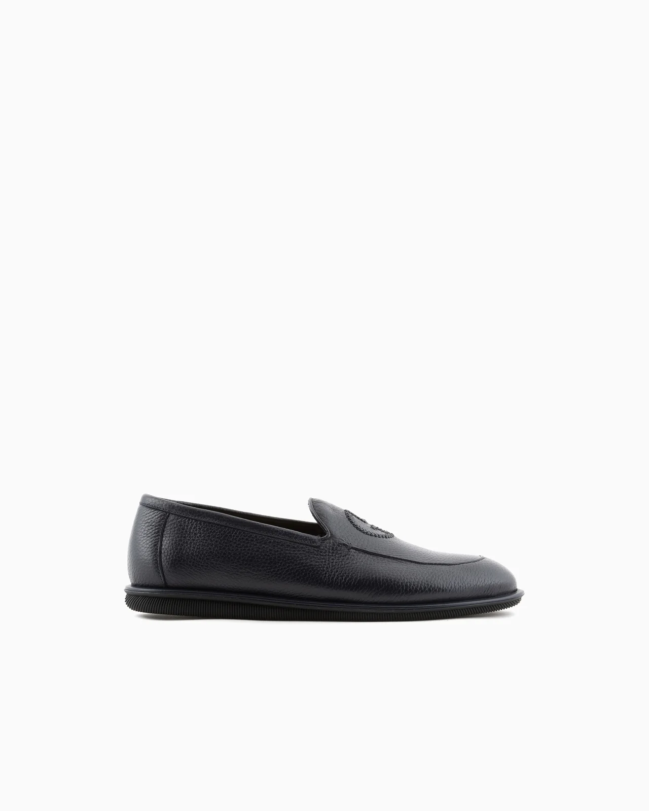 Deerskin loafers with embroidered logo - 1