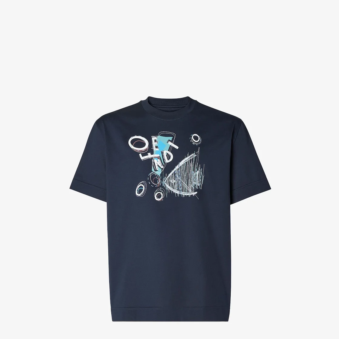 T-Shirt Dark blue cotton T-shirt - 1