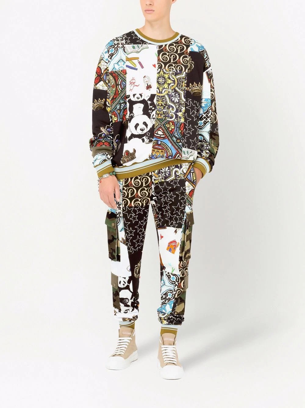 patchwork graphic-print sweatshirt - 2