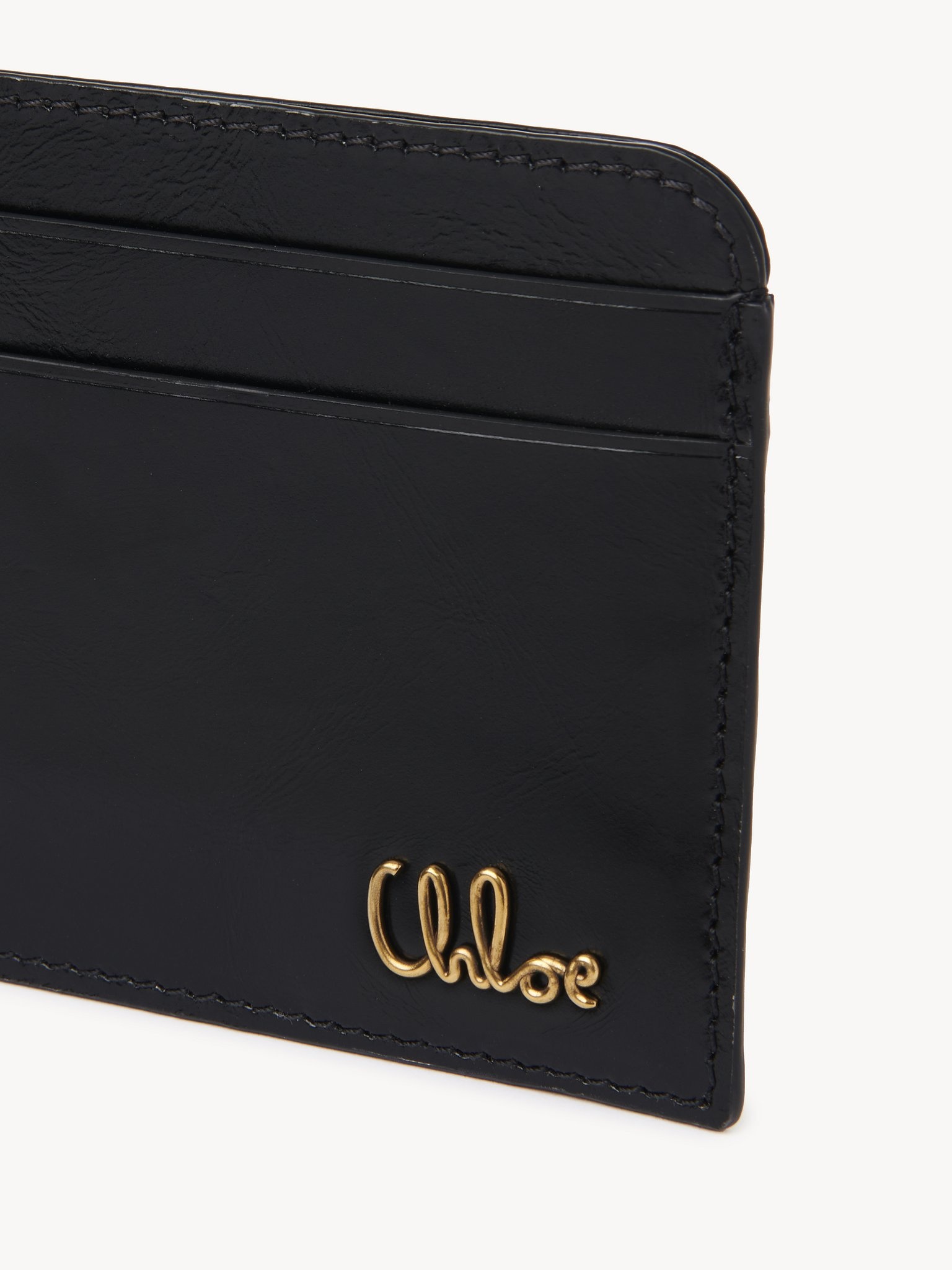 CHLOÉ ICONIC CARD HOLDER IN SHINY LEATHER - 4