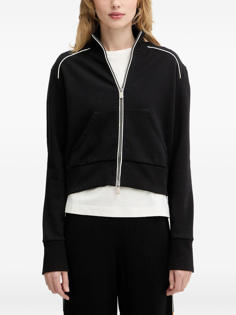 logo-embroidered sweat jacket 1