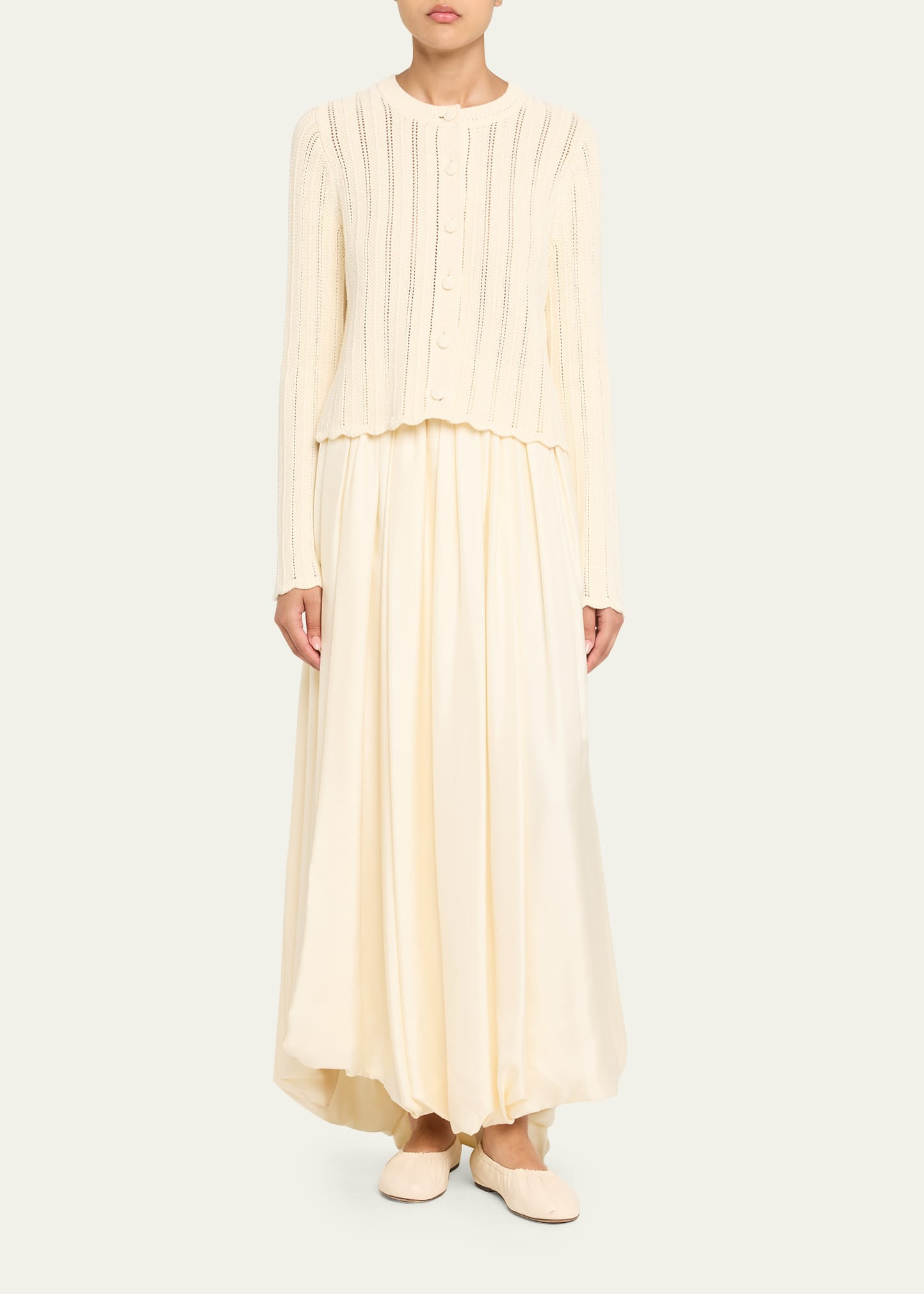 Mariette Pointelle Cotton Knit Cardigan - 2