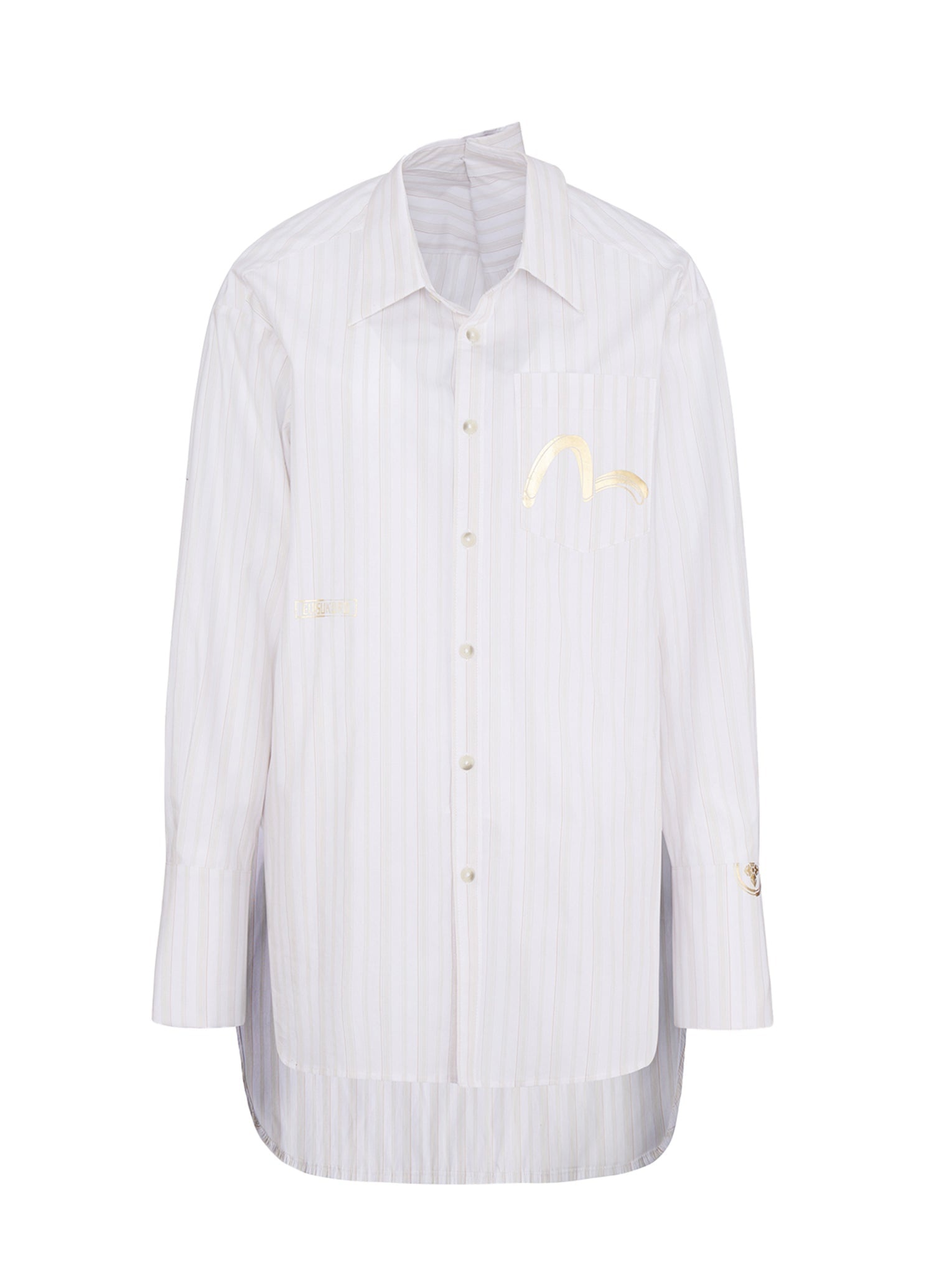 Drape Collar Pinstripe Shirt - 18