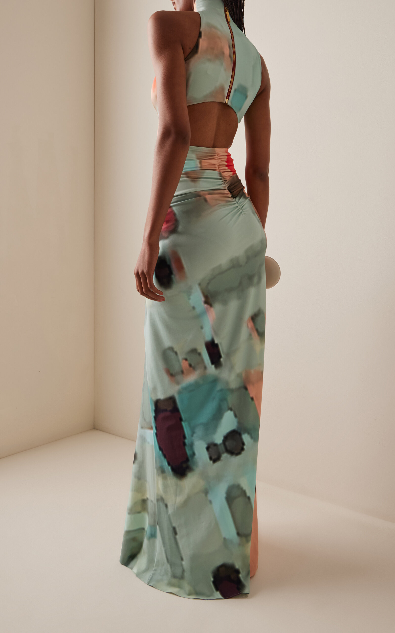 Exclusive Frances Open-Back Printed Jersey Maxi Dress multi - 4