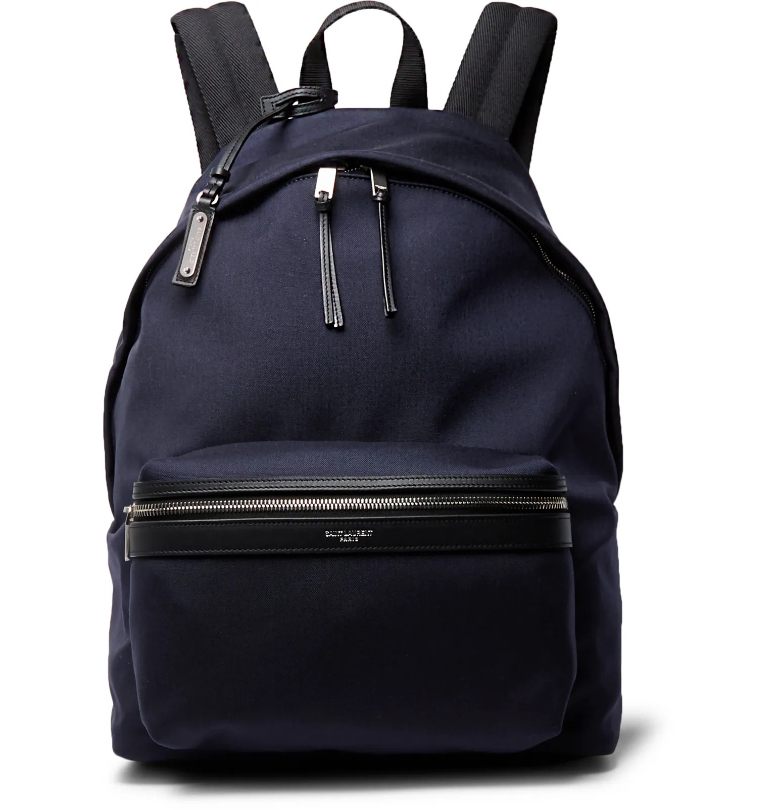 City Leather-Trimmed Canvas Backpack - 1