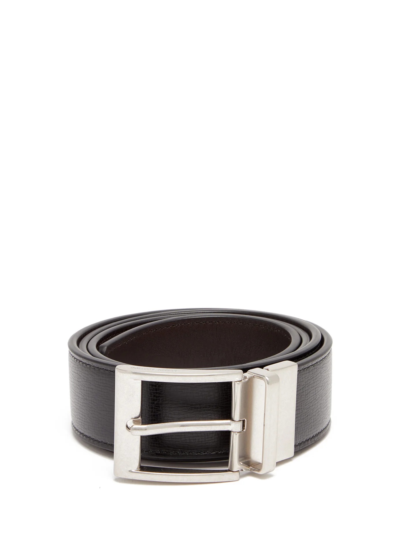 Grained leather belt - 1