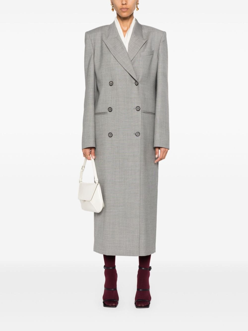 double-breasted long coat - 2