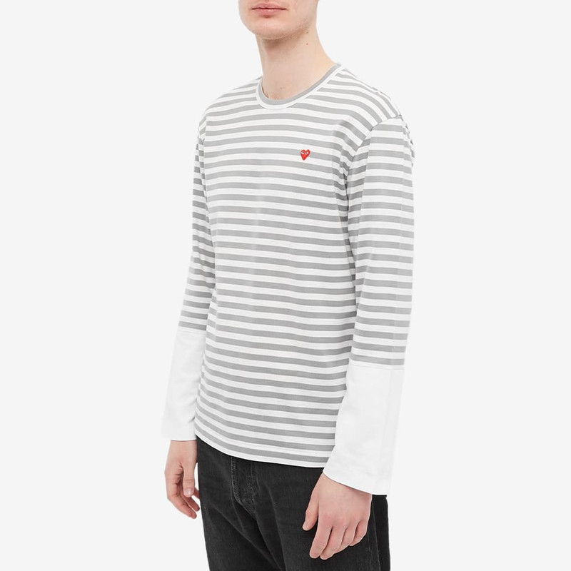Comme des Garçons PLAY Comme des Garcons Play Long Sleeve Stripe Contrast Sleeve Te outlook
