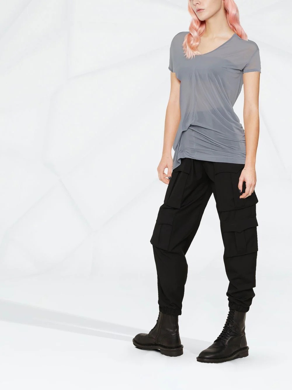 gathered-waist T-shirt - 3