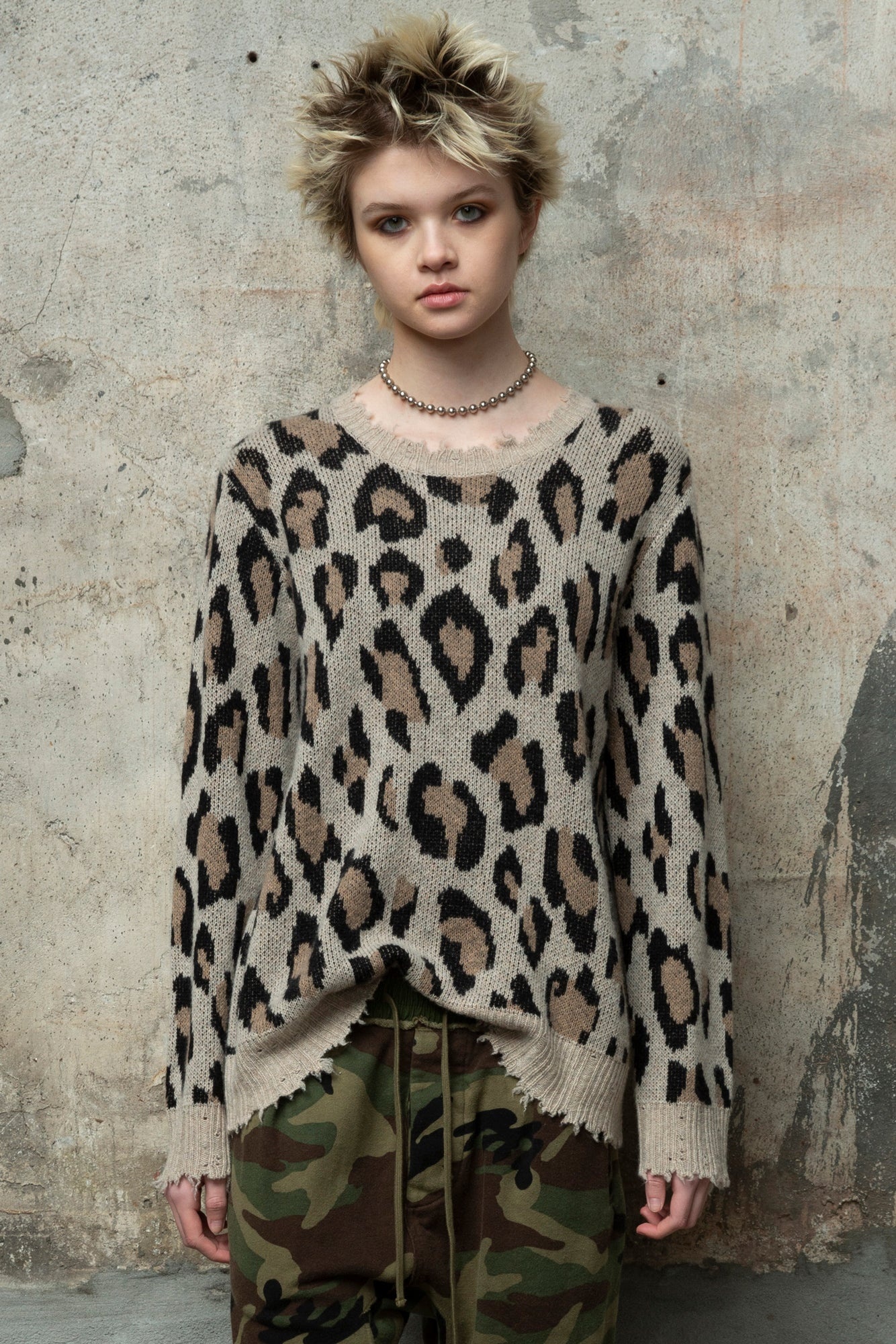 LEOPARD CASHMERE CREWNECK SWEATER - 2