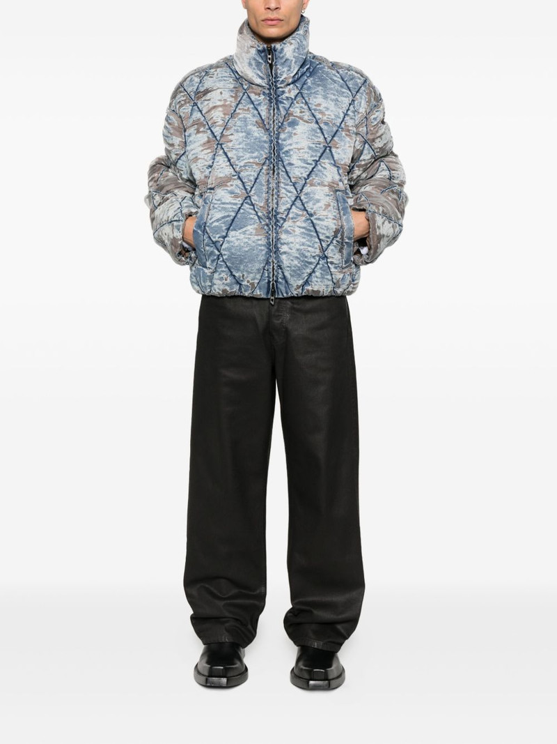 Diesel faded-denim quilted jacket outlook