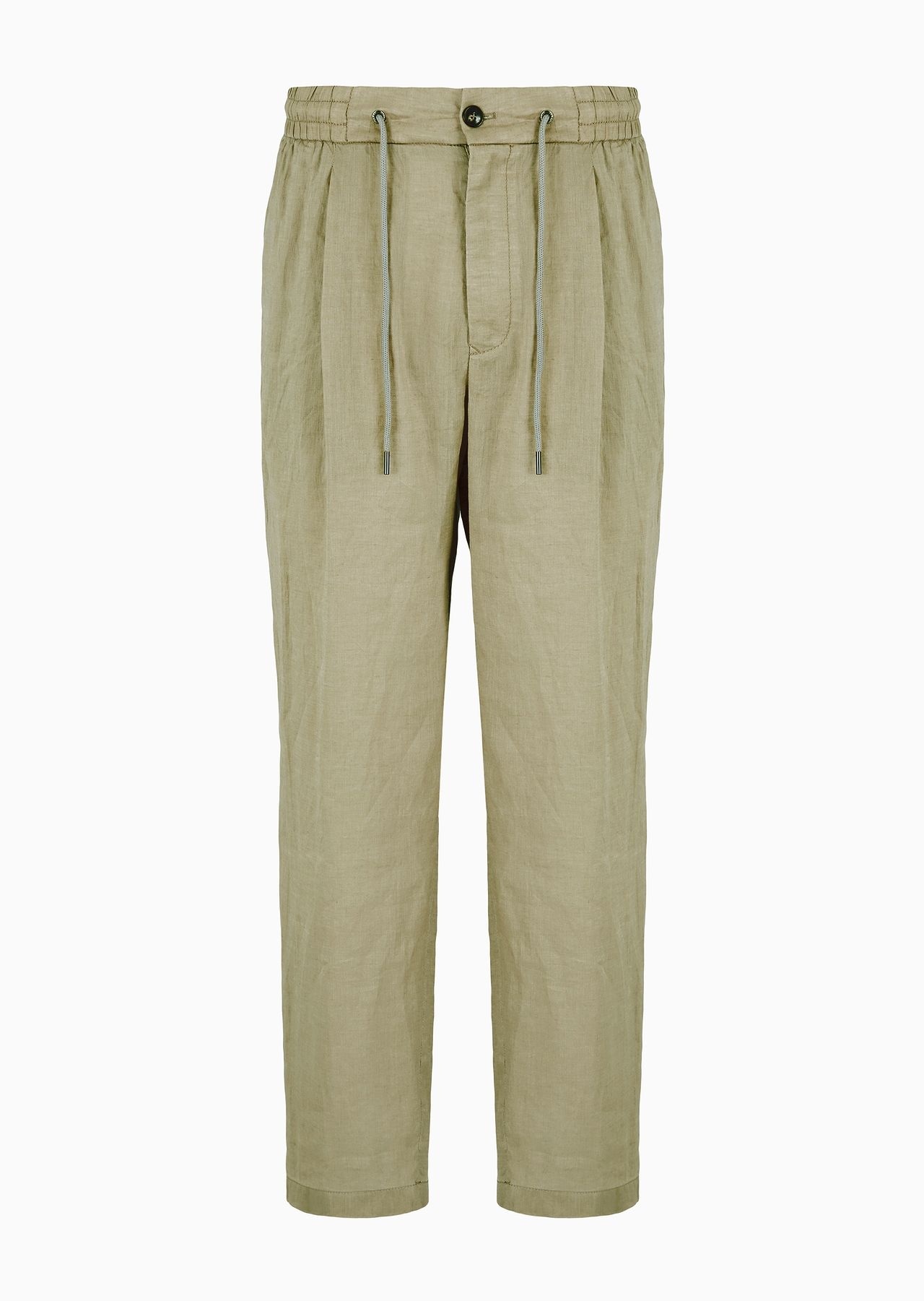Single-pleat, linen-canvas trousers - 1