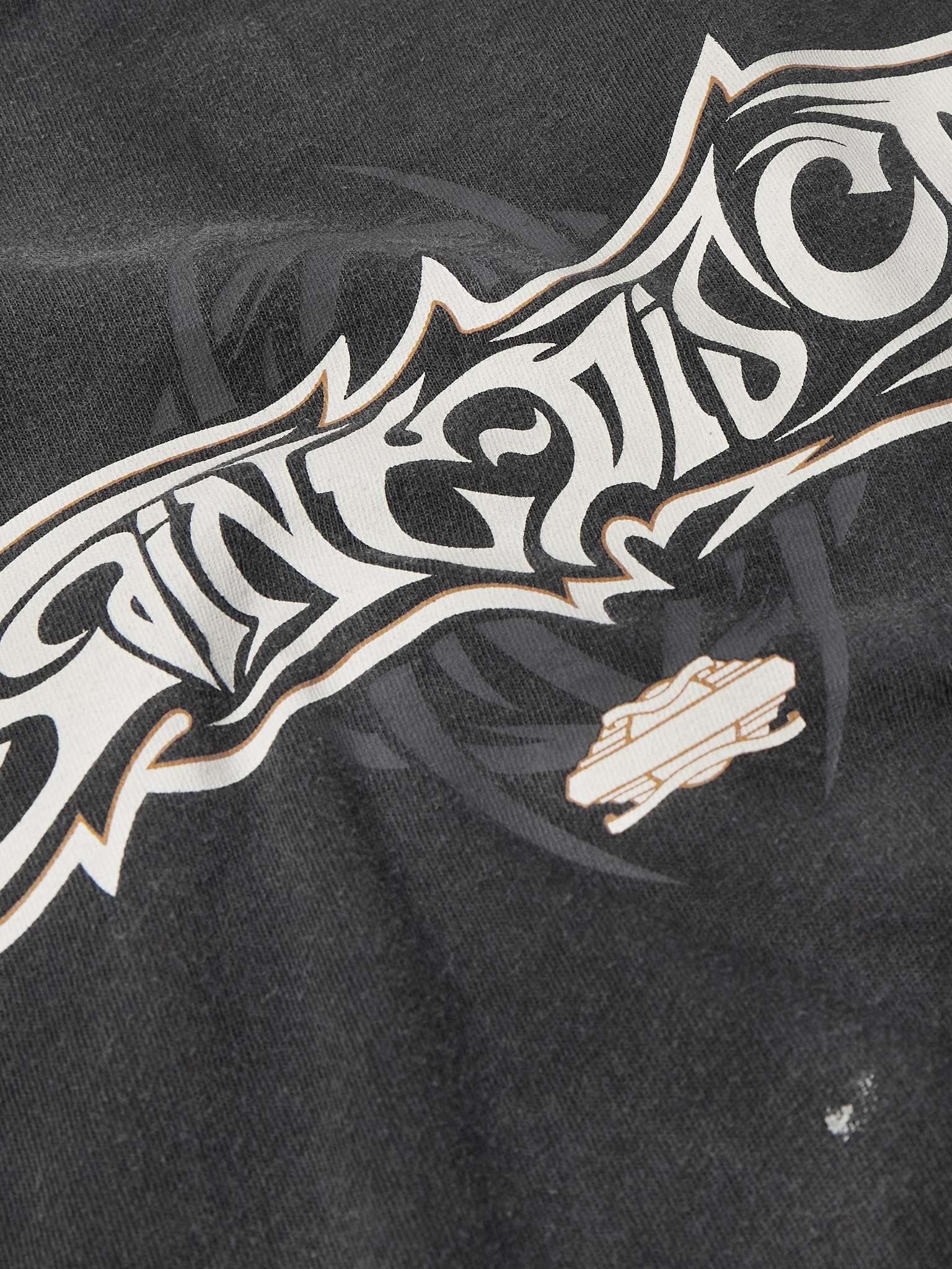 +  TEFLON DISCO Distressed Printed Cotton-Jersey T-Shirt - 4