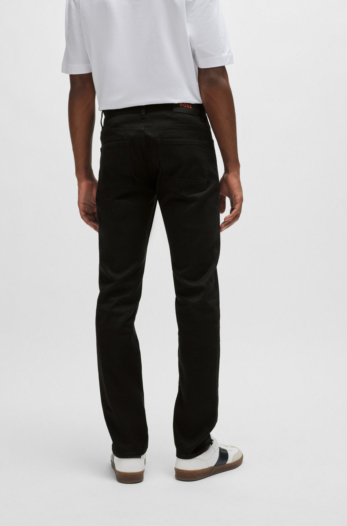 SLIM-FIT JEANS IN BLACK COMFORT-STRETCH DENIM - 4