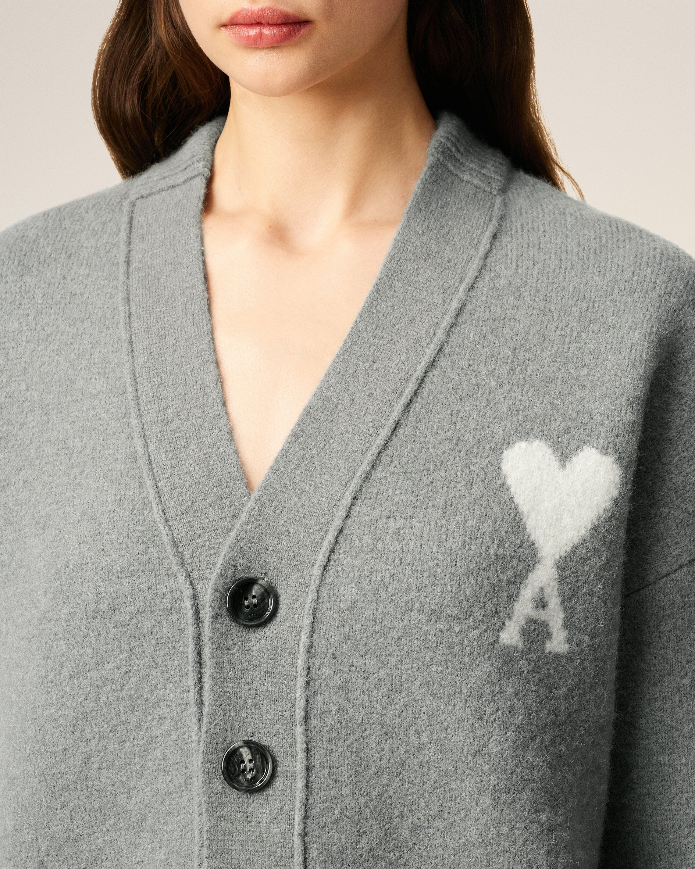 GREY ALPACA AMI DE COEUR CARDIGAN - 10