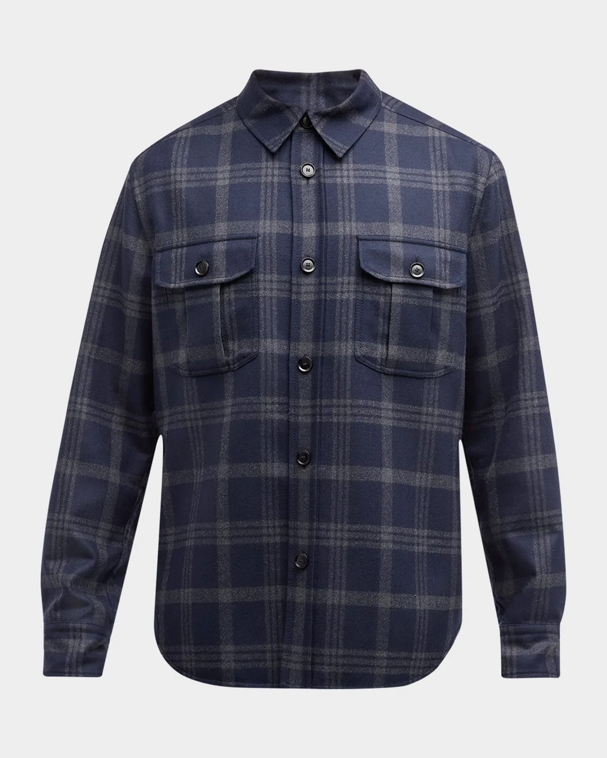 Men's Plaid Double-Face Overshirt - 1
