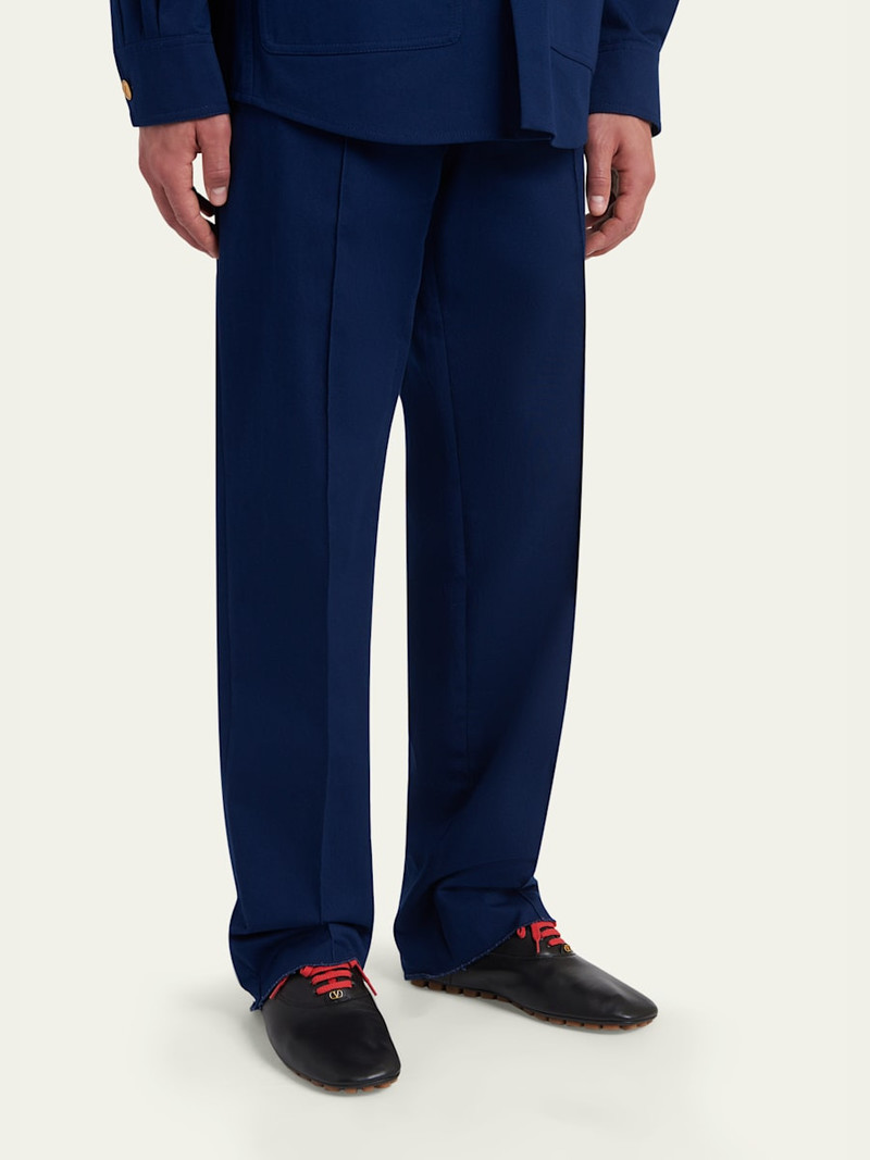 Valentino Men's Pebbled Sole Leather Derby Shoes outlook