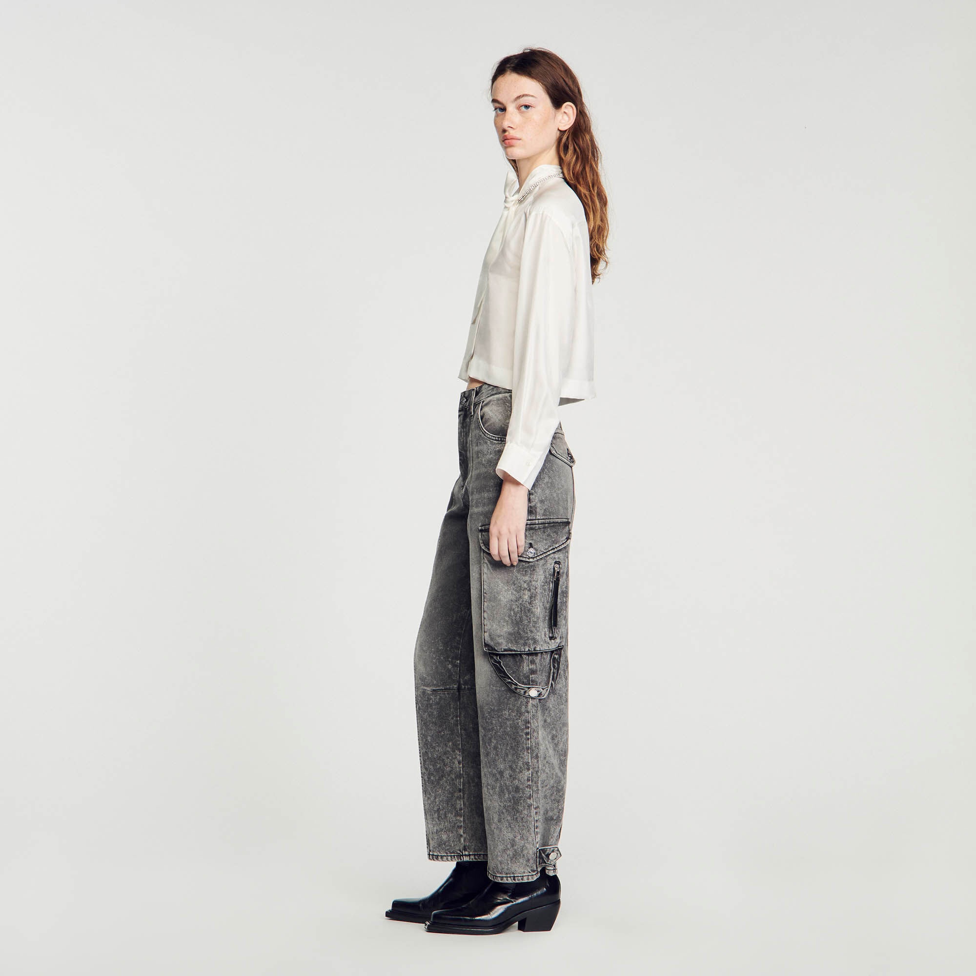 FADED CARGO JEANS - 7