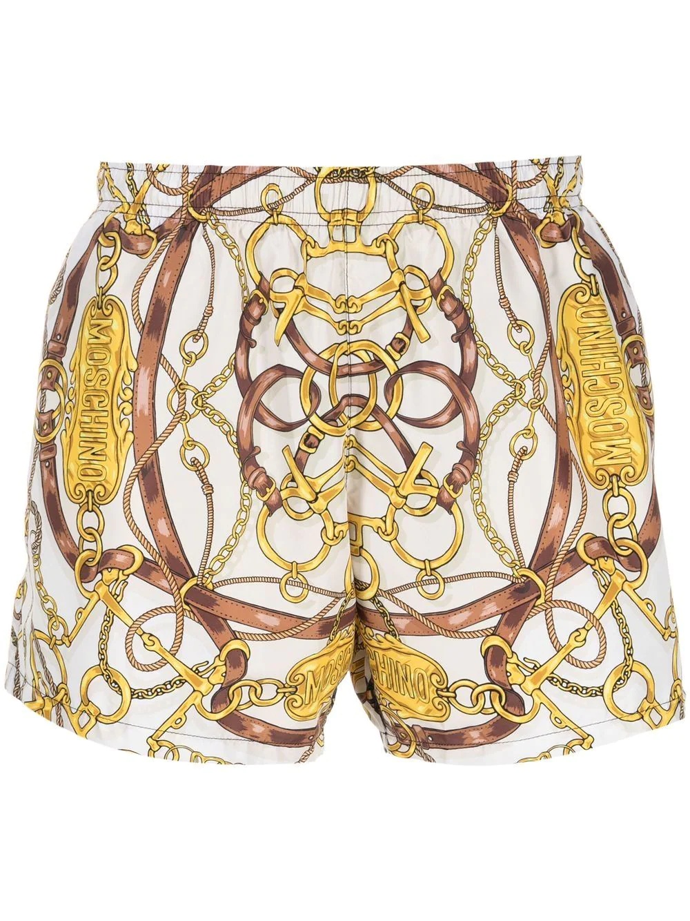 logo teddy print swim shorts - 1