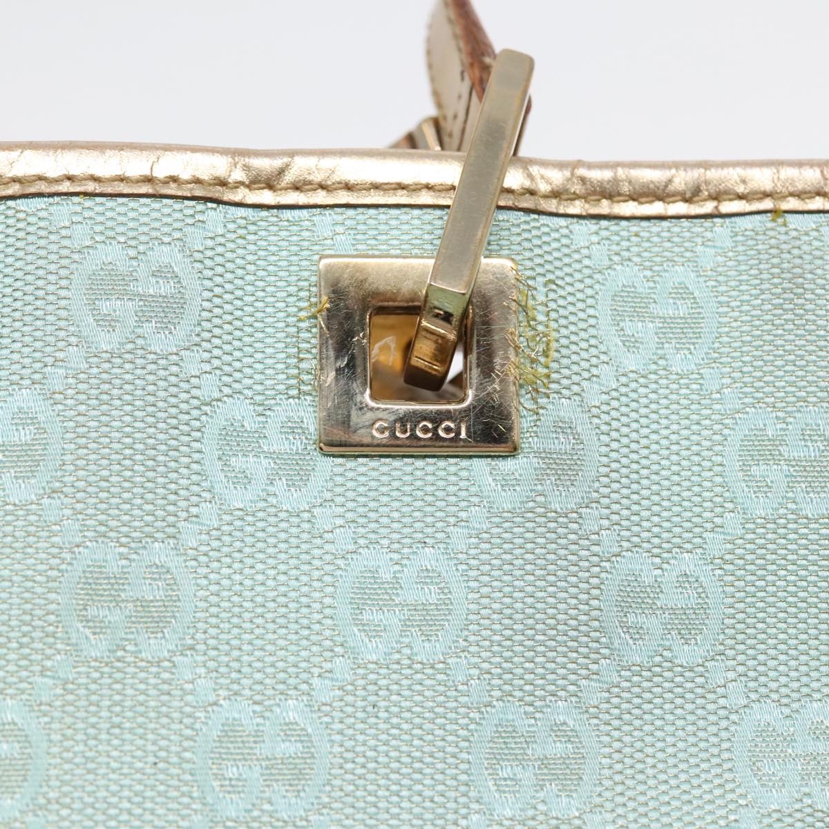 GUCCI GG Canvas Tote Bag Light Blue Gold 002 002 - 10