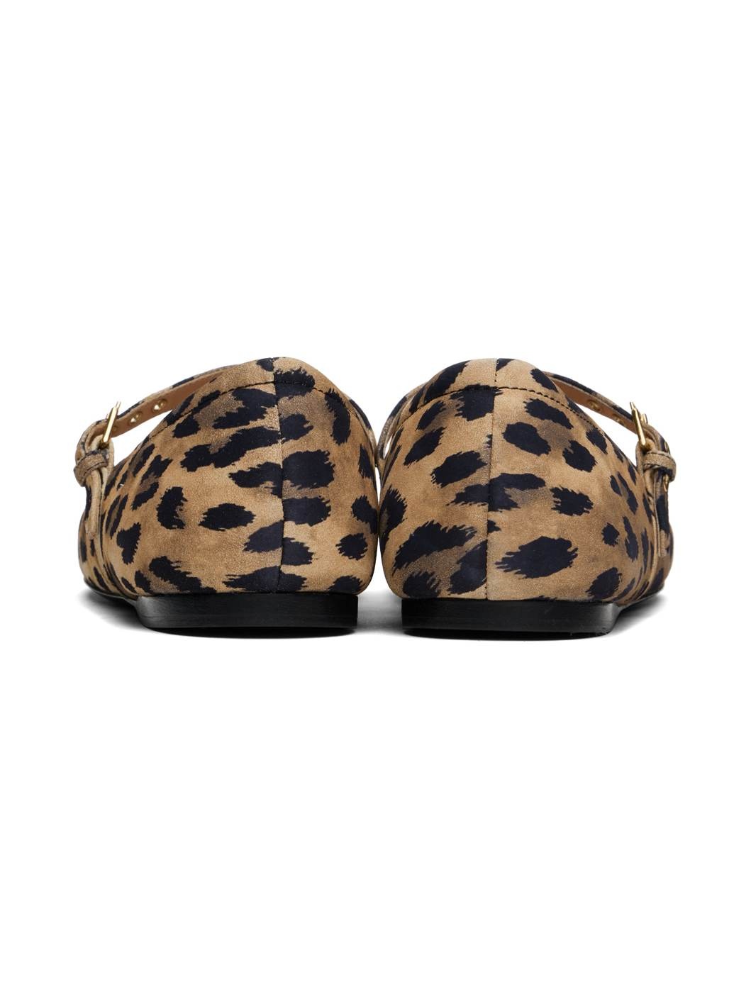 Brown & Black Metal Logo Ballerina Flats - 2