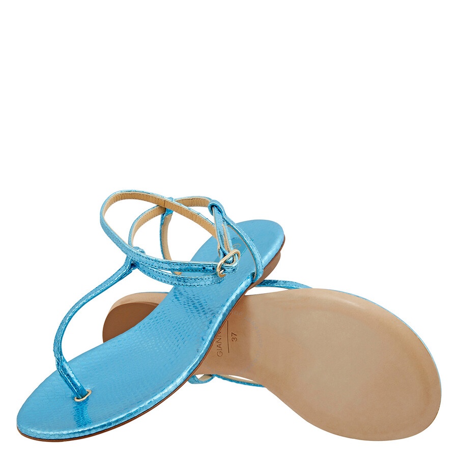 Giannico - Giannico Ladies Kai Flip Flops Leather Flats - 2